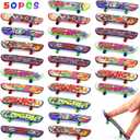 POPLAY 50 PCS Mini Finger Skateboards Party Favors, Christmas Stocking Stuffers & Beginner Practice Set for Kids & Adults, Finger Boards Toy, Advent Calendar Fillers, Classroom Prizes Exchange Gifts