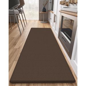 Color&Geometry Anti Fatigue Cushion Kitchen Mat for Floor -17"x79",Long,Easy Clean, Water & Oil Proof, Anti Slip, Foam Rubber Runner Rug for Front Sink Comfort Standing,Brown