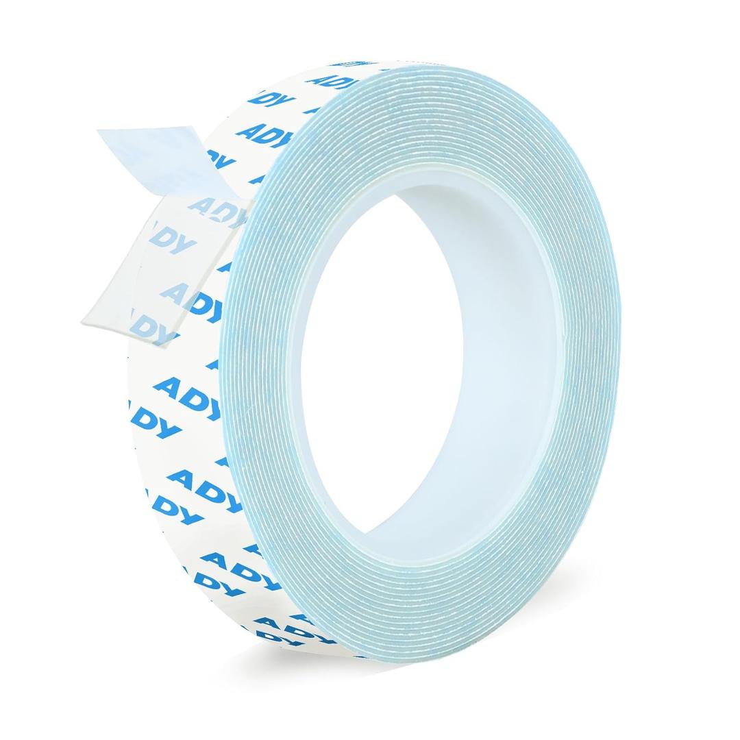 ADY Double Sided Tape Heavy Duty Removable 1in x 20ft, Clear Mounting Tape for Walls, Picture Hanging Strips Damage Free for Rent Room, Poster Adhesive Stickr Transparent Tape