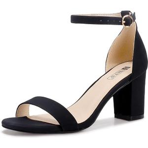 IDIFU Women's 3 Inch Heel Sandals for Women 8,5 Black