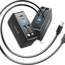 SUPERONE 78W Retractable Charger with USB C & Apple Cables, 4-Ports GaN Retractable Wall Charger, USB C Chargers Block Fast Charging for iPhone 17/16/15/14/13/12, iPad, Galaxy