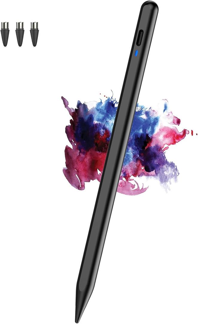 CMARS Active Stylus Pen for Android/Samsung A9/A9+, POM Tip Phone Pencil with Magnetic, Rechargeable Fine Point Tablet Pencil for Samsung/Android/iPhone/Huawei/Vivo/Oppo/Xiaomi/Honor - Black