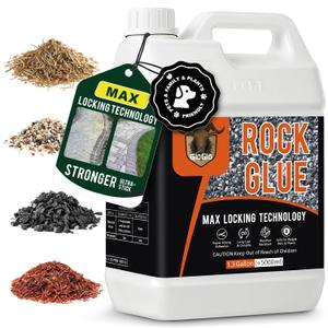 GloGlo 166OZ Ready to Use Rock Glue for Landscaping,No Dilution Needed Mulch Glue Strong Pea Gravel Binder Stone Adhesive for Walkways, Yards, Patios, Mulch Lock Pea Gravel Stabilizer
