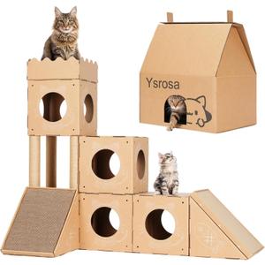 cat House &House Scratching Board Climbing Post/cat Tree Corrugated Cardboard Playhouse