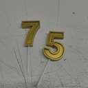 2.76 inch Gold 75th Birthday Candles,Number 75 Cake Topper for Birthday Decorations