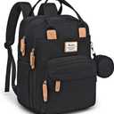 RUVALINO Diaper Bag Backpack, Multifunction Travel Pack Maternity Baby Changing Bags, Large Capacity, Waterproof, Black
