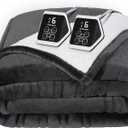 Westinghouse Heated Blanket King Size, Soft Flannel to Sherpa Electric Blanket with 10 Heating Levels, 1-12 Hours Auto Shut Off, Fast Heating, Machine Washable, 100x90 Inch, Charcoal