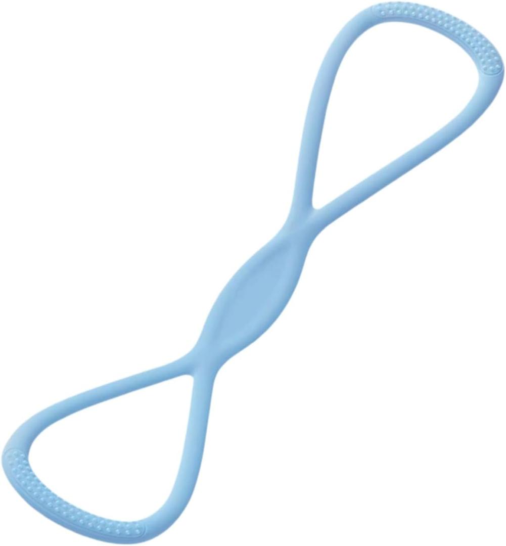Figure 8 Resistance Band, 25LB Silicone Exercise Band with Non-Slip Handles for Women, Portable Stretch Band for Home Fitness Yoga Shoulder Back Training