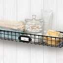 Spectrum Wall Mount Wire Basket for Organizing with Label Plate, Matte Black - Steel Metal Basket Storage Organizer Bin - Open Storage Baskets for Kitchen Pantry, Cabinets, & Closet Shelves