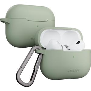 MAGEASY Designed for AirPods Pro 2 Case - Shockproof Protective Case for AirPods Pro & Pro 2, Stain-Resistant, Smooth & Skin-Friendly, Support Wireless Charging - Skin (Desert Green)