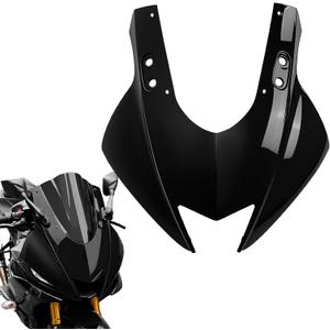 Motorcycle Headlight Holder Cover Front Head Cowl Upper Nose Housing Fairing Cover compatible for YA&MA&HA YZF-R3 YZF R25 YZFR3 YZFR25 2019-2024 (Gloss Black)