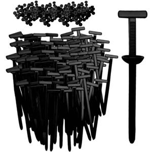 Nylon Universal Cable Tie Buckle,Heavy Duty Self-Locking Zip Ties Holder with Pin & Button Design,UV Resistant Black Zipties for Car Daily Auto Fixing(30pcs)