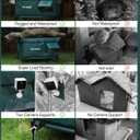 Outdoor Heated Cat House in Winter,Extremely Insulated & Weatherproof,Elevated Feral Cat Shelter with Waterproof Eaves & Escape Door for Outside Stray Barn Cat (Green, XL) 28.0