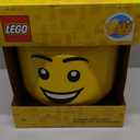 LEGO Storage Head (SMALL) - HAPPY BOY - Polypropylene Storage Box with Lid for Kids' Toy Storage Stackable Organizer and Fun Storage Solution Toy Box