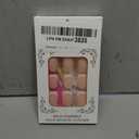 24Pcs Short Square French Tip Press on Fake Nails in White Pink Nude - Full Cover Acrylic Nail Tips for Women and Girls
