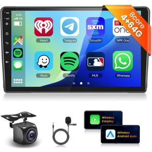 Hi-Res DSP 8Core 4G 64G for Ford Transit 2009-2016 Focus 2005-2008 Car Stereo Radio with 9inch1280X720P QLED Touchscreen Wireless Carplay Android Auto 5.0BT 36EQ RDS FM GPS WiFi 59UIs Backup Camera
