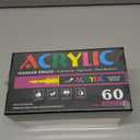 60 Colors Acrylic Marker With Brush Tip Automatic Ink Control, Water Based Ink Paint Markers For Rock Painting, Canvas, Wood, Ceramic, Glass, Stone, Fabric, DIY Crafts Textile & Art Supplies