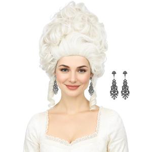 Bettecos Platinum Blonde Wig for Women 18th Century Colonial Style Costume Blond Beehive Wigs fits Renaissance Queen Cosplay Halloween Party (Platinum Blonde)
