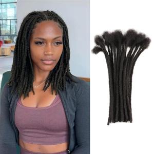 4 Inch 60 Strands loc Extensions Human Hair for Men/Women 0.4cm Thickness Human Hair Dreadlock Extensions Can Be Dyed and Bleached Soft Dreadlocks (1B-0.4cm)