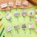 Geyoga 12 Pcs National Custodian Day Badge Holder Retractable Badge Reels Cards Holder with Clip Gift for Social Workers Dentist Volunteer Ot Doctor Nurse Coworker Appreciation