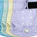 4 Pack Reusable Female Dog Diaper, Highly Absorbent Doggie Diapers for Female Dogs, Dog Diaper Medium, Yellow