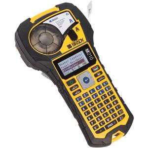 Brady M210 Portable Label Printer with Rubber Bumpers, Multi-Line Print, 6 to 40 Point Font (Replaces BMP21-PLUS Printer), Yellow/Black, 9.5 in H x 4.5 in W x 2.5 in D