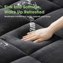 Mattress Pad Queen Size, Cooling Pillow Top Mattress Topper, Ultra Soft Viscose from Bamboo, Breathable for Hot Sleepers, Deep Pocket 8"-20", Black