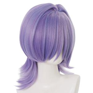 Mysterious Purple Wig & 1 Wig Cap, Mixed Color Synthetic Hair for Cosplay Anime Costume Play Party, Comic-Con, Popular Hairstyle; 58ZSM