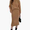 chouyatou Women's Two Piece Sweater Skirt Sets Knit Sweater Top Bodycon Skirt 2 Piece Outfits, XXL