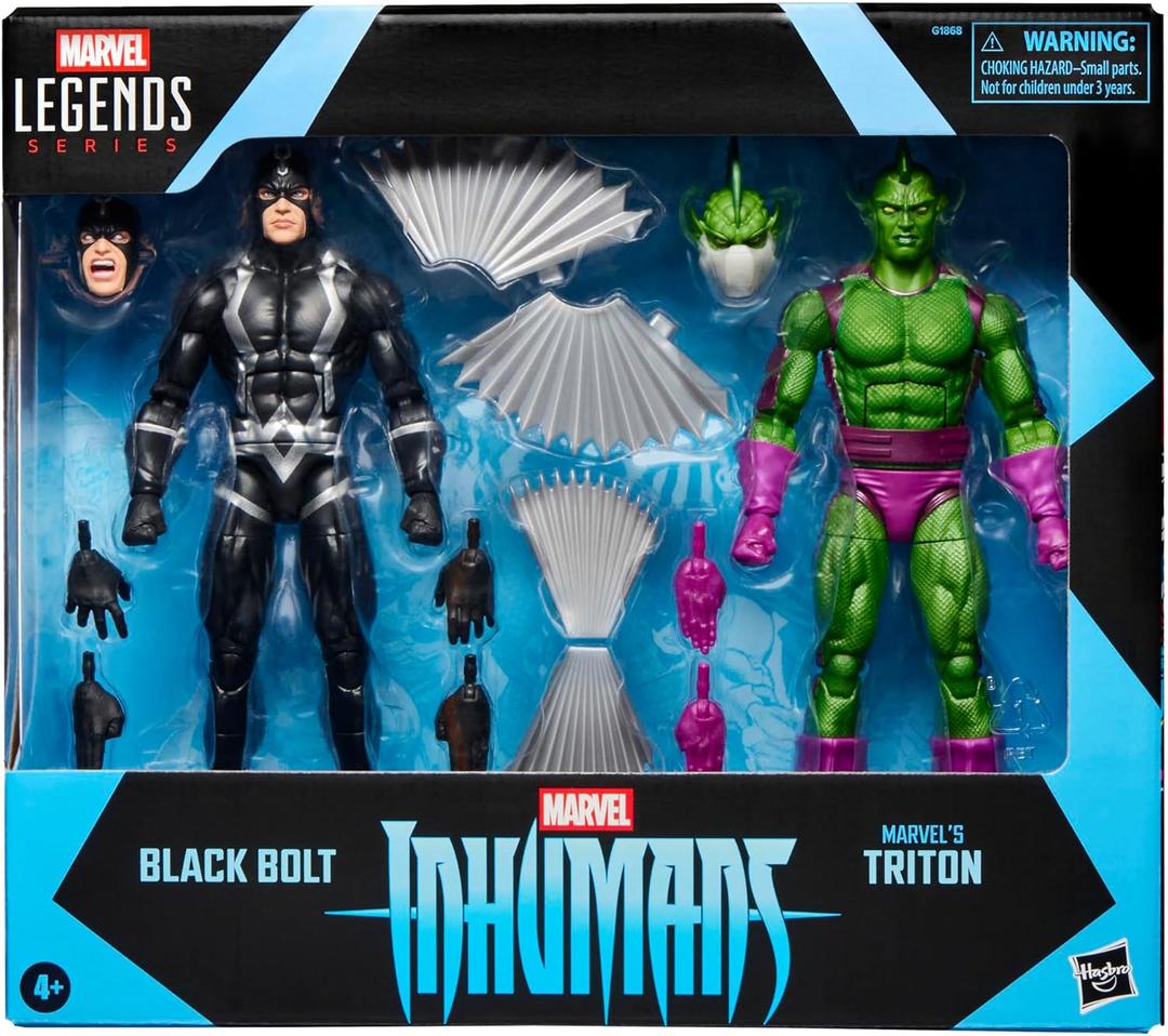 Marvel Legends Series Inhumans Black Bolt & Triton Two-Pack, 2 Fantastic Four Comics-Inspired Collectible 6-Inch Scale Action Figures