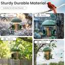 LONA Bird Feeders for Outdoors Hanging 3 Separate Compartments, 3 Feeding Ports, Weatherproof Dome & 3 Ways to Hang, Large Capacity for Cardinals/Finches (Green