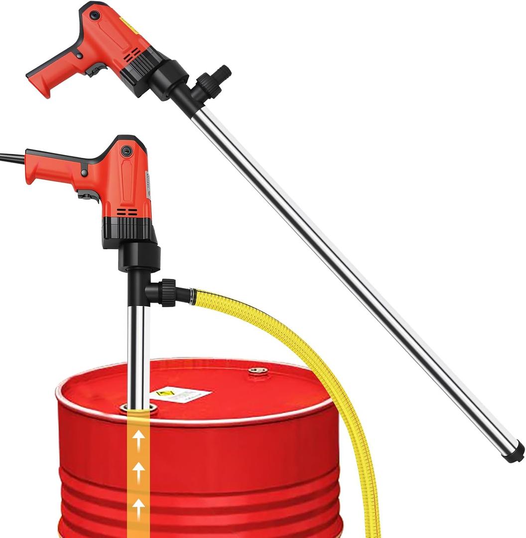 110V Heavy-Flow Liquid Transfer Pump - 2480W Electric Utility oil barrels Pump for Oil, Diesel, Water, Kerosene w/ 91cm Stainless Tube & 2M Steel Hose (100-120L/min)