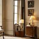 Simple Deluxe Full Length Mirror, 56"×15" Large Floor Mirrors, for Wall Door Bedroom Bathroom Living Room (Black)