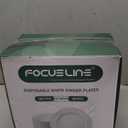 FOCUSLINE 100 Count White Plastic Plates 10 Inch, Disposable Heavy Duty Dinner Plates- Premium Hard Plastic Plates Fancy Disposable White Plates for Weddings, Parties and Events