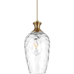 SADUENFR Glass Pendant Lights Kitchen Island Clear Glass Hanging Light Fixtures Farmhouse Brass Pendant Light for Kitchen Sink Dining Room, E26, Gold