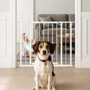 Baby Gate for Stairs, 28.5"-40" Adjustable Width, 30" Height, Dog Gate for Doorways with Pressure & Wall Mount Kits, Baby Safety Gate for Stairs, Doorways, and Indoor Use (white28.5-40",30")