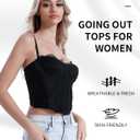 Y2K Trendy Lace Bustier Corset Tops for Women: Backless Top with Glossy Straps - Soft, Breathable -Amore Collection (Black)