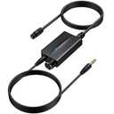 AUTOUTLET 192kHz DAC Optical to 3.5mm Converter with Volume Control, Digital to Analog Audio Converter, Optical to Aux Adapter Built-in Amplifier Chip Suitable for HDTVs, DVD, Set-top Boxes