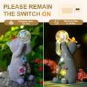 Solar Cat Outdoor Garden Statues : Outside Decor with Lights Clearance for Yard Art Lawn Ornaments Porch Patio Balcony Home House - Birthday Gifts for Grandma Mom Women (Gray)