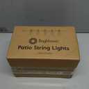 Outdoor String Lights 50ft Connectable Patio Lights with 52 G40 LED Plastic Bulbs (2 Spare) Outside Vintage Hanging Light for Backyard Bistro Balcony Porch Party Wedding, E12, 2200K, Black