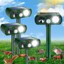 Solar Ultrasonic Animal Repellent Outdoor Deer Repellent Devices with Motion Detection & Flashing Lights,Solar Animal Repeller,Cat Squirrel Raccoon Skunk Rabbit Coyote Deterrent for Yard Garden,4 Pack