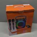 Karaoke Machine, Portable Bluetooth Speaker with 2 Wireless Microphones for Adults & Kids with Lights, Karaoke Microphone with PA System Supports USB/TF/FM/AUX for Home Party Home System Packages (Black)