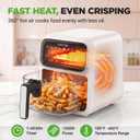 NutriChef 4.2QT Glass Air Fryer | 9-in-1 Preset Cook Modes | Glass Fry Bowl for Best CookingResults | Cook Steak, Chicken, Fish, Veggies, Fries & More | Temperature & Timer Control | White