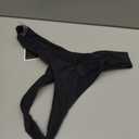 SherryDC Womens Cheeky Thong Brazilian Bikini Bottoms Sexy High Cut Leg Swimsuit Bottom Ruched Butt Bathing Suit Briefs (Small, 886-black)