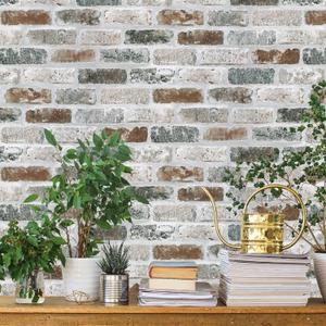 Guvana 17.3"×197" Brick Peel and Stick Wallpaper Red/ Blue/ Grey Brick Contact Paper Self Adhesive Wallpaper 3D Brick Texture Vintage Removable Wall Paper for Livingroom Decor