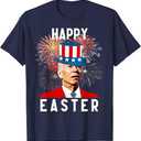 Joe Biden Happy Easter for Funny 4th of July T-Shirt (Brown, L)