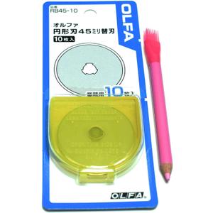 OLFA 45mm Tungsten Tool Steel Rotary Blades,Set of 10, Marking Pen [Japan Import] (45mm x 10)