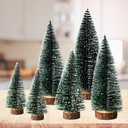 6 PCS Bottle Brush Christmas Trees Mini Christmas Trees Table Top Pine Trees Small Sisal Trees for Christmas Decorations