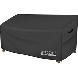 ULTCOVER Patio Furniture Sofa Cover 88W x 35D x 35H inch Waterproof Outdoor 3-Seater Couch Cover, Black