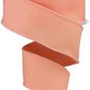 Solid Diagonal Weave Wired Edge Ribbon, 10 Yards (1.5 Inch, Peach)